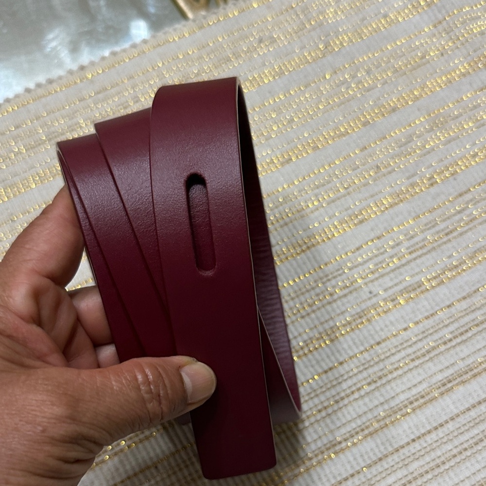 8 by YOOX Burgundy Leather Knot Waist Belt - Picture 8 of 9